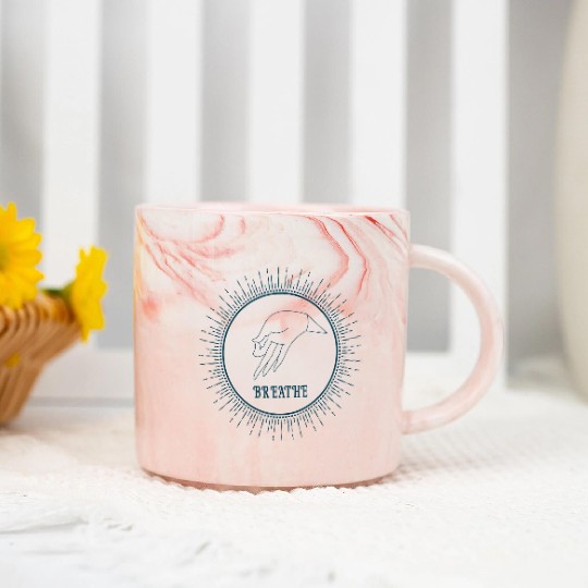 Breathe | Yoga Pose Marble Mugs