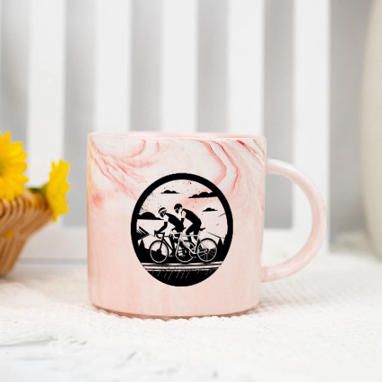Cycling Artwork Marble Mugs