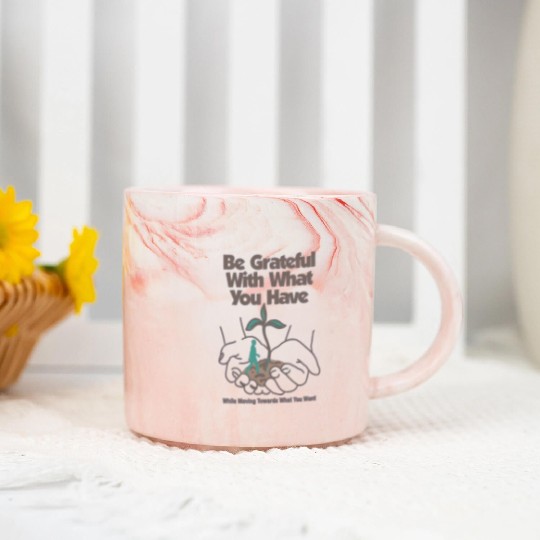 Be Grateful: Inspirational Nature Marble Mugs