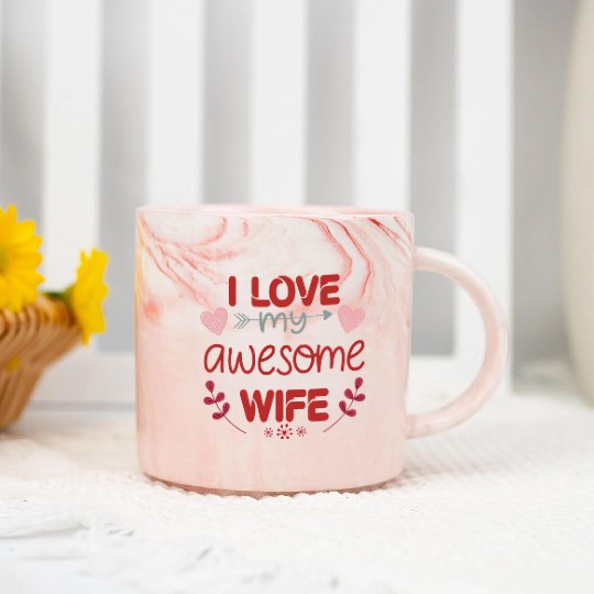 I Love My Awesome Wife Marble Mugs