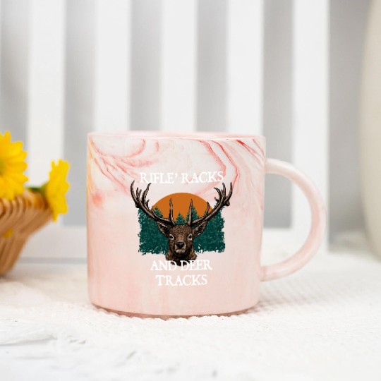 Rifle Racks and Deer Tracks Animal Stalking Elk Marble Mugs
