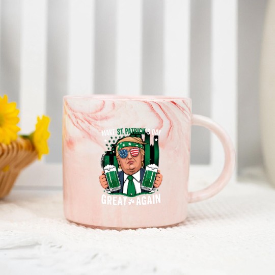 Make St Patrick's Day Great Again Irish Trump Marble Mugs