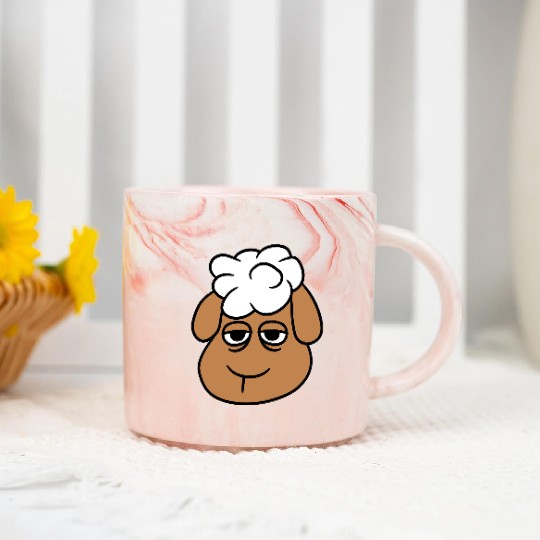 Sheep Tired Bored Empty Look Head Face Unhappy Sad Marble Mugs