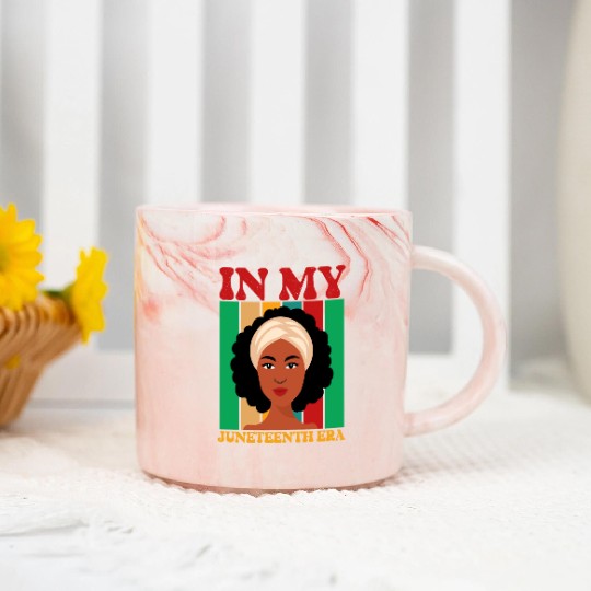 IN MY JUNETEENTH ERA Marble Mugs