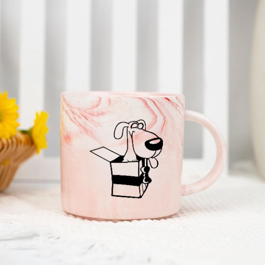 Dog Pet Gift Box Funny Crazy Surprise Fun Puppy Marble Mugs