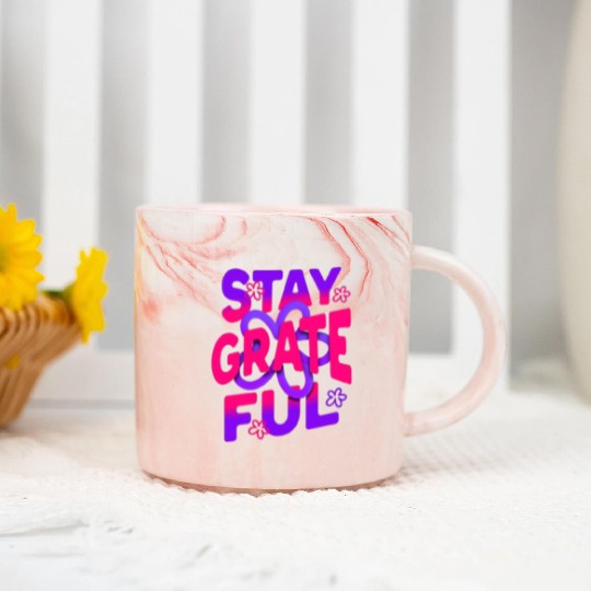 Stay Grateful – Cultivate Gratitude Marble Mugs