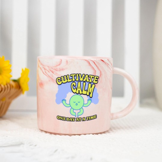 Cultivating Calm One Day At A Time Peaceful Marble Mugs