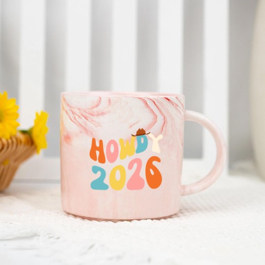 Howdy 2026 funny 2026 NYE Groovy Marble Mugs