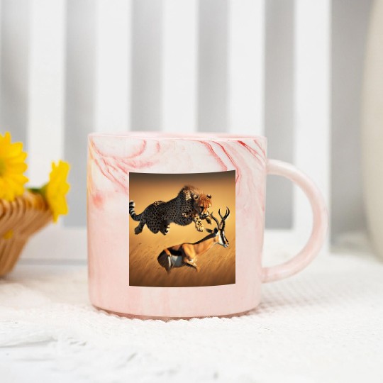 Cheetah on the Hunt Marble Mugs