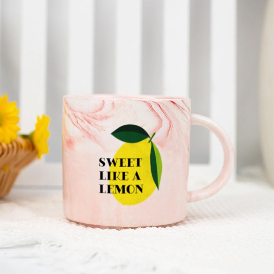 Sweet like a lemon Fruit Citrus Yellow Summer Marble Mugs
