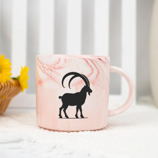 Majestic Capricorn - Silhouette Style Marble Mugs