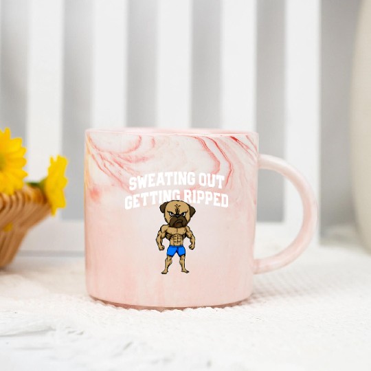 Sweating Out Getting Ripped Workout Player Gym Marble Mugs