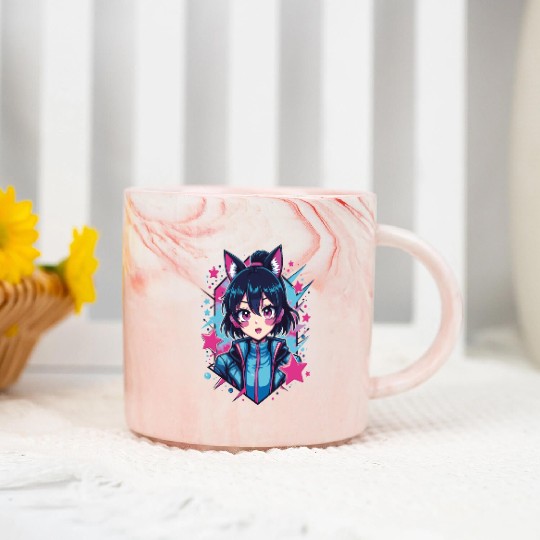 Techwear Anime Manga Harajuku cyberpunk Marble Mugs