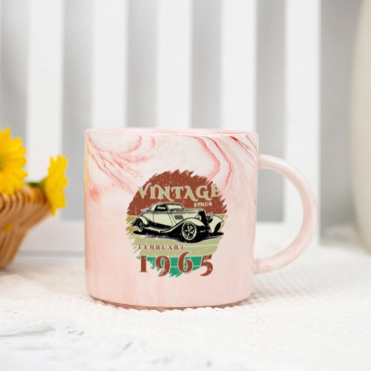 60th birthday Classic Car - Vintage since 02/1965 Marble Mugs
