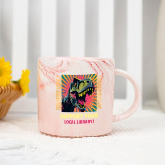 Support Your Local Library Marble Mugs