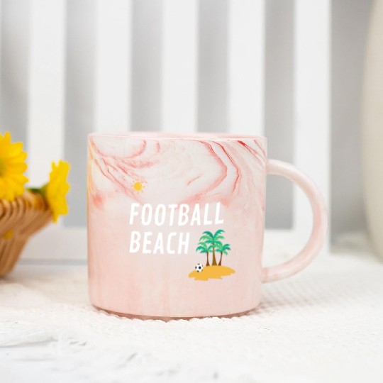 Sunset Football Beach Marble Mugs