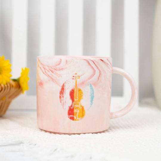Violin Comic Style Marble Mugs