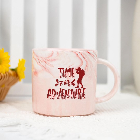 Time For Adventure Marble Mugs