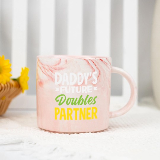 Daddy's Future Tennis Doubles Partner Marble Mugs