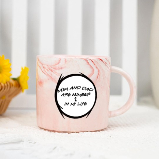 Mom And Dad Are Number 1 In My Life Marble Mugs
