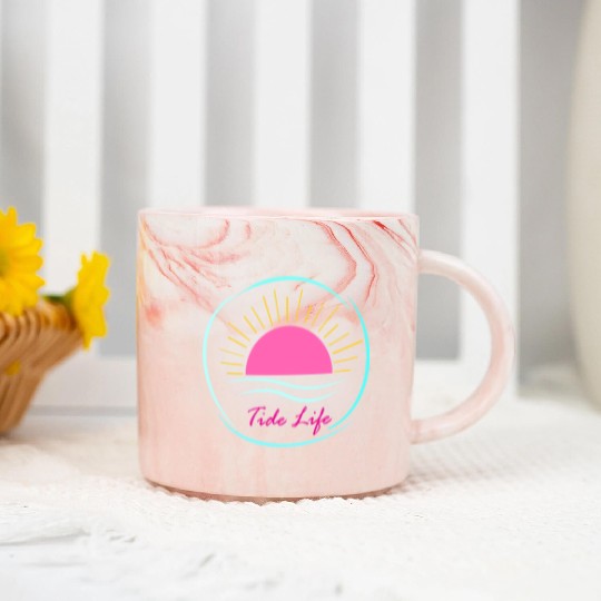 Retro Tide Life Neon Marble Mugs