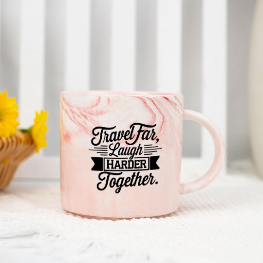 Travel Together adevnture travel quote text Art Marble Mugs