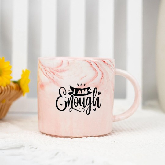 I Am Enough Marble Mugs
