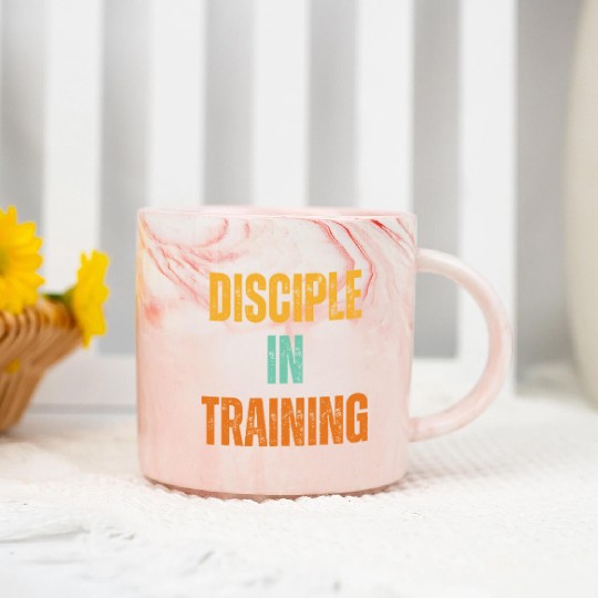 Retro Disciple in training barbell Marble Mugs