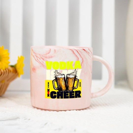 v is for vodka valentines CHEERS XX Marble Mugs