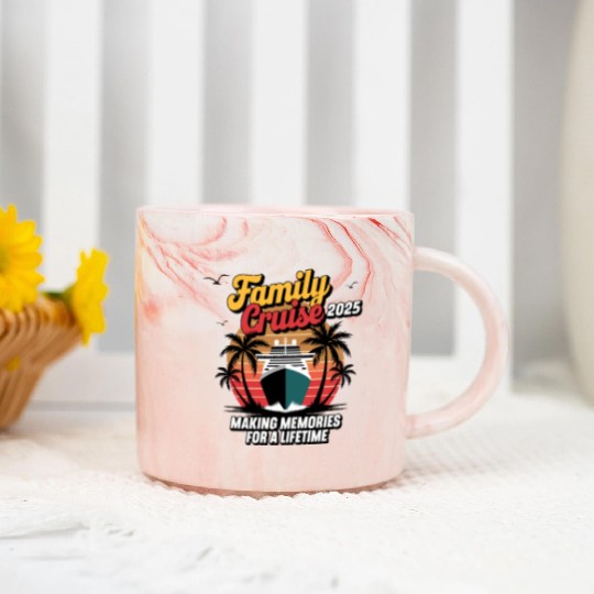 Family Cruise 2025 Cruise for a Cruising Fans Marble Mugs