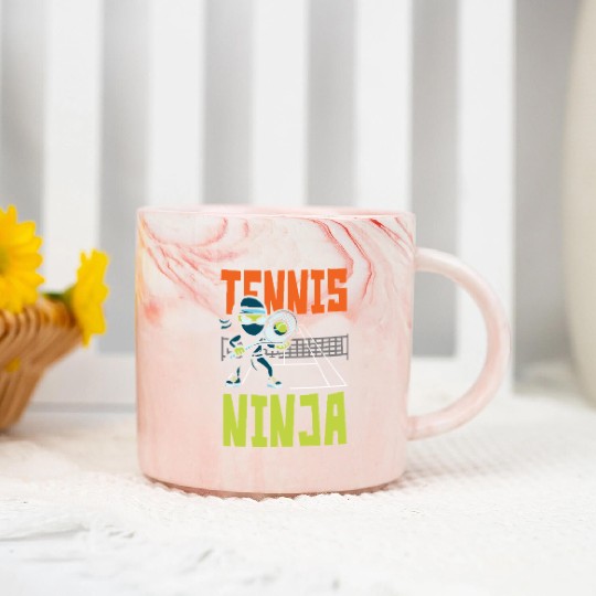 Tennis Ninja For Aspiring Athletes Marble Mugs