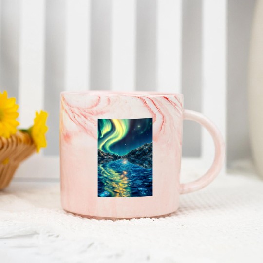 Crystal Lake of Aurora Marble Mugs