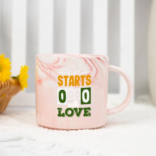 Tennis It All Starts 0 0 0 With Love Marble Mugs