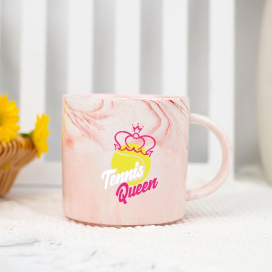 Tennis Queen Crowned Champion Style Marble Mugs