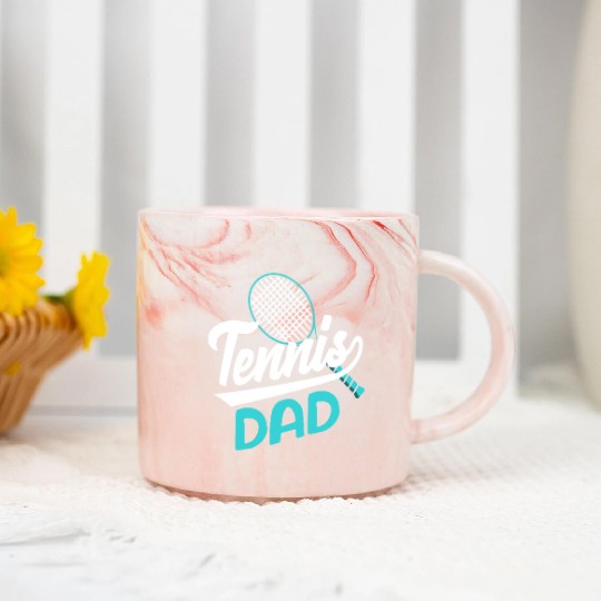 Tennis Dad Proud Enthusiast Graphic Marble Mugs