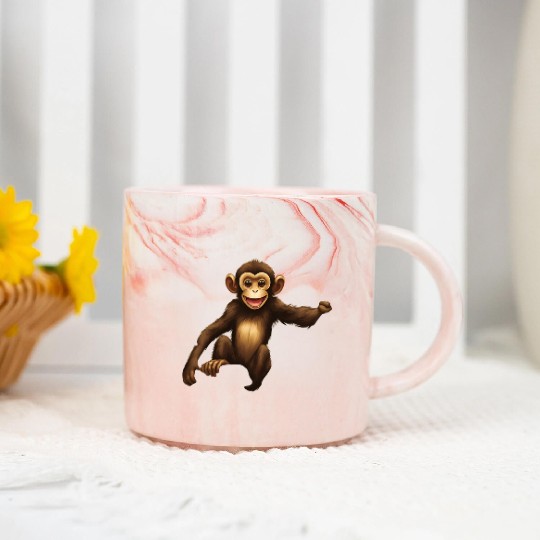 Monkey - "Banana Bandit" Marble Mugs