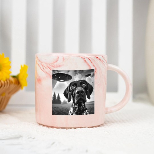 German Shorthaired Pointer Funny Sci-fi Graphic Se Marble Mugs