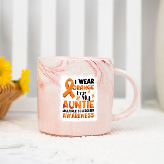 For Aunt Multiple Sclerosis Awareness Month Orange Marble Mugs