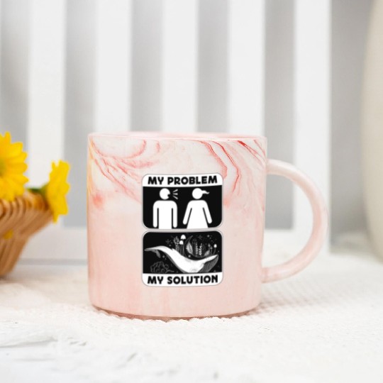 Whale Watching My Problem My Pictogram Mom Dad Marble Mugs