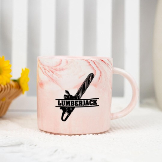 Chainsaw lumberjack Marble Mugs