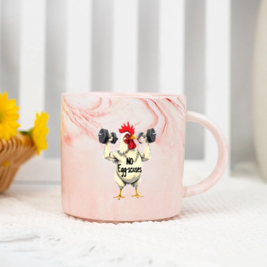 Funny Gym Training Chicken Egg Marble Mugs