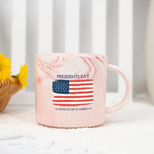 US flag.Presidents Day Marble Mugs