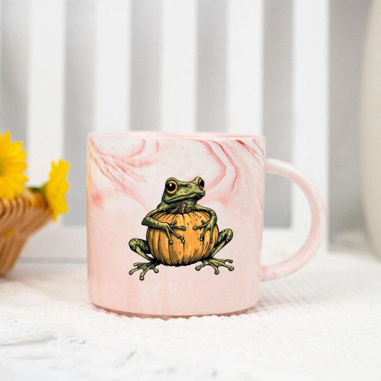 Pumpkin Frog Frog Pumpkin Marble Mugs