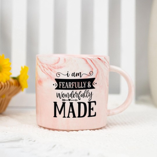 I am fearfully wonderfully made Marble Mugs