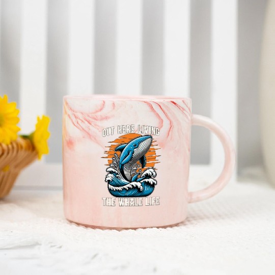 Whale Watching Out Here Living The Marine Biology Marble Mugs