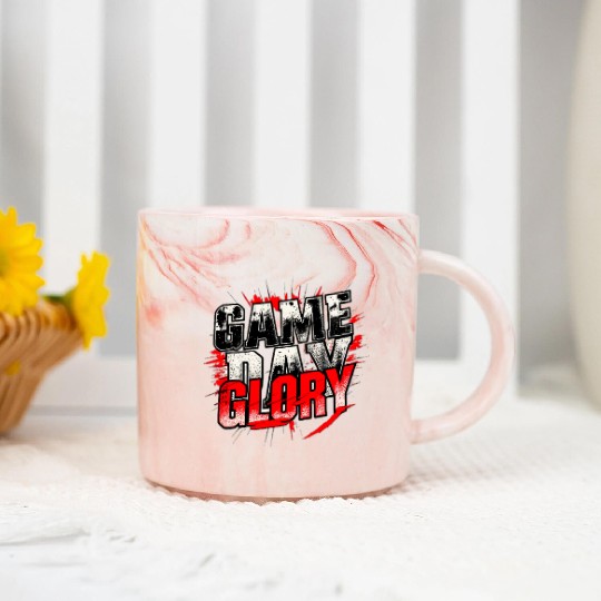 Game Day Glory Intense Bold Sports Design Marble Mugs