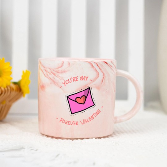 You re My Forever Valentine Letter Marble Mugs