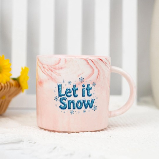 Let It Snow – Embrace the Winter Magic! Marble Mugs