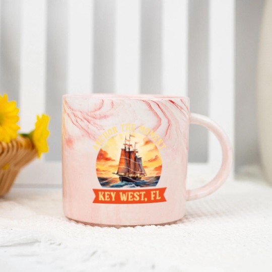 Florida Keys ANCHOR THE MOMENT KEY-WEST FL Marble Mugs