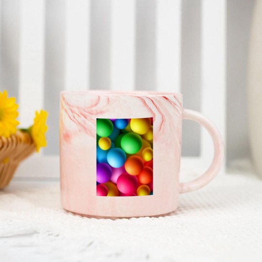 Vibrant Multi Colored Spheres Marble Mugs